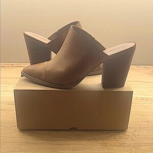 Abound Tan Block Heel Mules - Size 9
